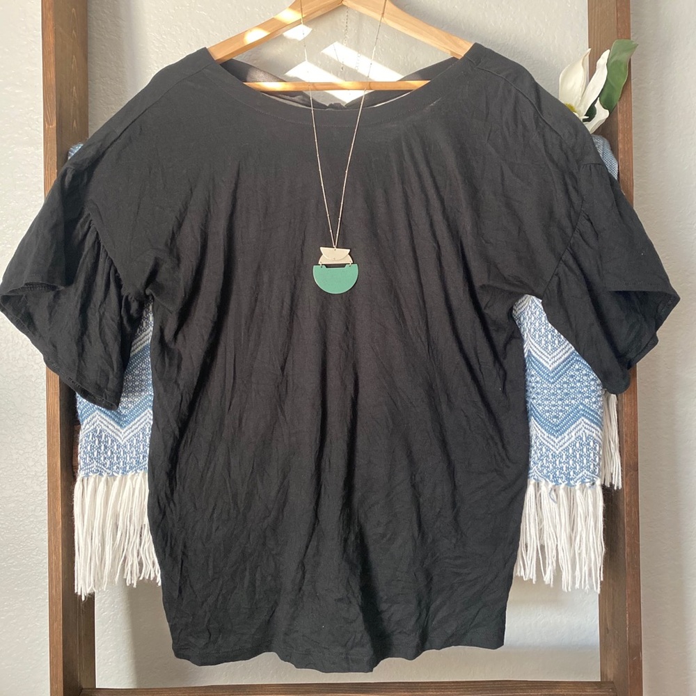 Banana Republic Peplum Top with Bow on Back M